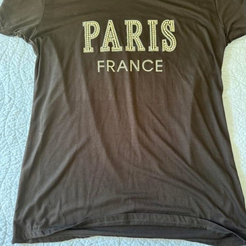 Source Unknown Brown 'PARIS FRANCE' Short Sleeve Tee